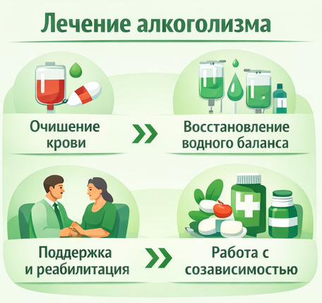 лечение алкоголизма в Истре этапы
